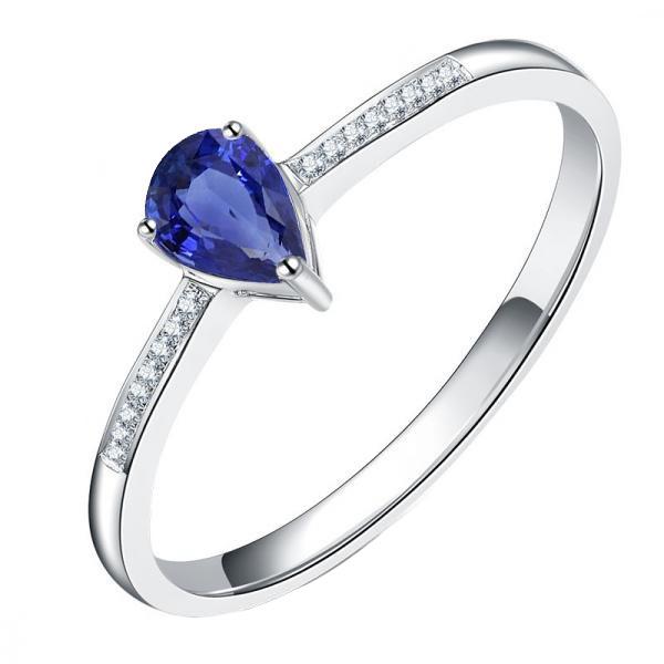 Solitär-Jubiläumsring Blauer Saphir Pave Set Diamanten 1,50 Karat - harrychadent.ch