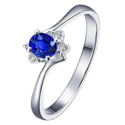 Solitär mit Akzent Sri Lanka Saphir und Diamanten Ring 1,90 Karat
