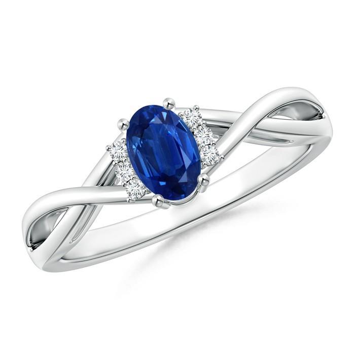 Solitär mit Akzenten 1.80 Kt. Sri Lanka Blauer Saphir-Diamanten-Ring