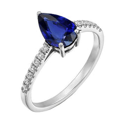 Solitär mit Akzenten Diamantring Sri Lankan Saphir 2,50 Karat