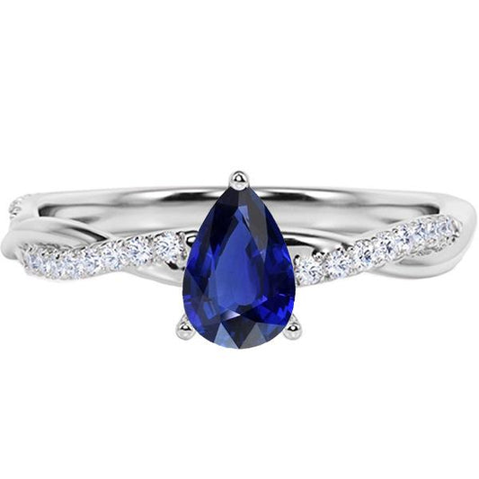 Solitär mit Akzenten Ring Ceylon Saphir 2,50 Karat Twist Style - harrychadent.ch