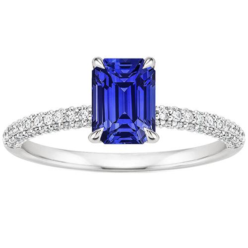 Solitär mit Akzenten Ring srilankischer Saphir & Diamant 4 Karat - harrychadent.ch