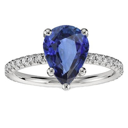 Solitär mit Diamantakzenten Ring Sri Lankan Saphir 5,50 Karat