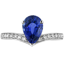 Solitär mit Diamantakzenten Ringverstärker Ceylon Saphir 5 Karat