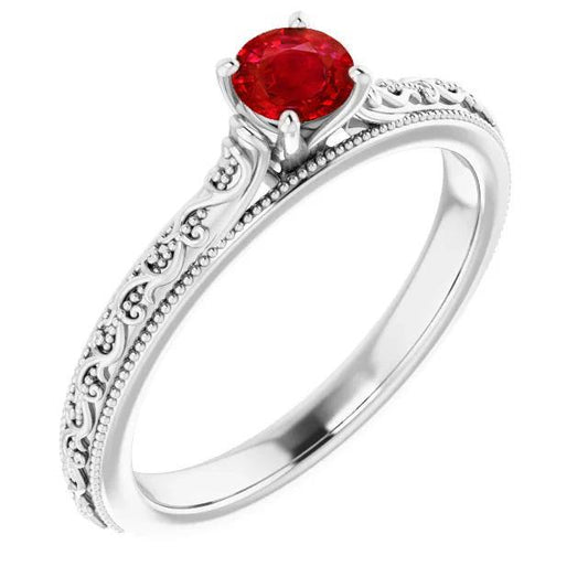 Solitär Rubin Ring 0,75 Karat Antik-Stil Neu - harrychadent.ch