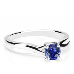 Solitär Saphir Ring 1 Karat U Krappenfassung Gold Twisted Shank