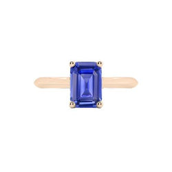 Solitär Smaragd Ceylon Saphir Ring 1,50 Karat Roségold 14K