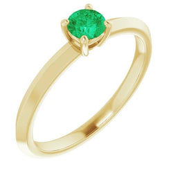 Solitär-Verlobungsring 1,25 Karat Grün Smaragd Gelbgold 14K