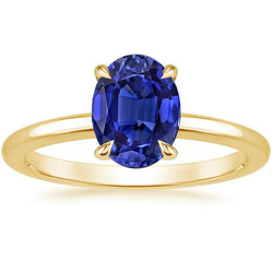 Solitär-Verlobungsring Oval Sri Lanka Saphir 2,50 Karat