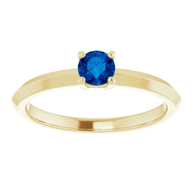 Solitärring Blauer Saphir 1,25 Karat Gelbgold 14K Schmuck - harrychadent.ch