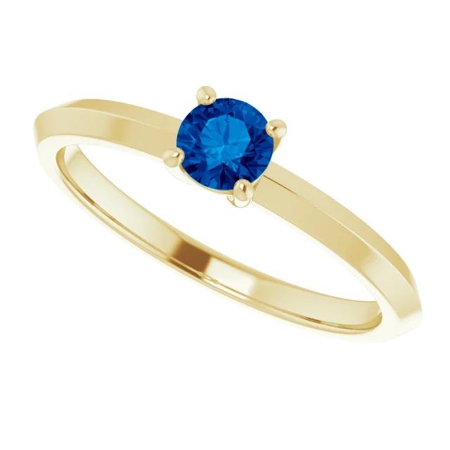 Solitärring Blauer Saphir 1,25 Karat Gelbgold 14K Schmuck - harrychadent.ch