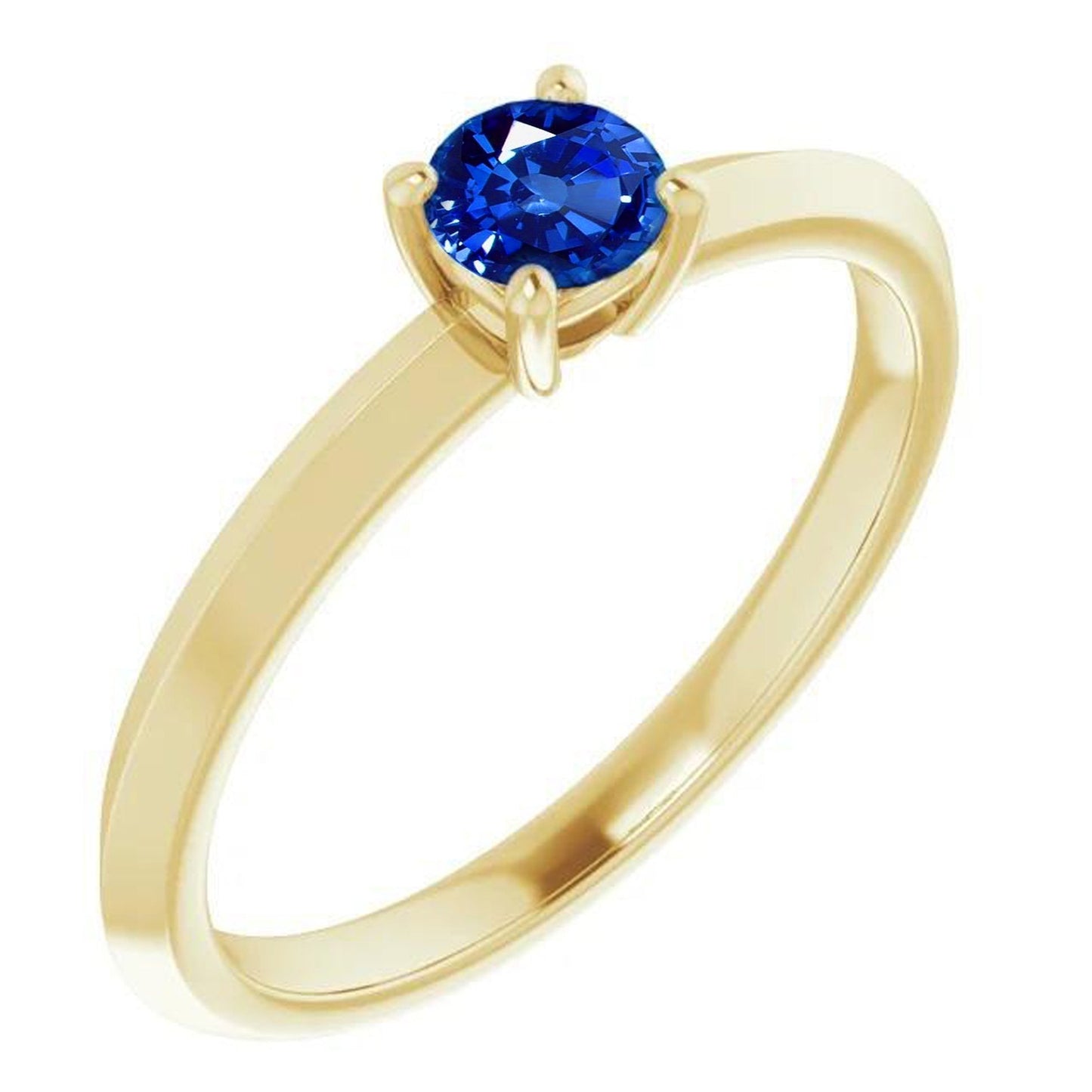 Solitärring Blauer Saphir 1,25 Karat Gelbgold 14K Schmuck - harrychadent.ch