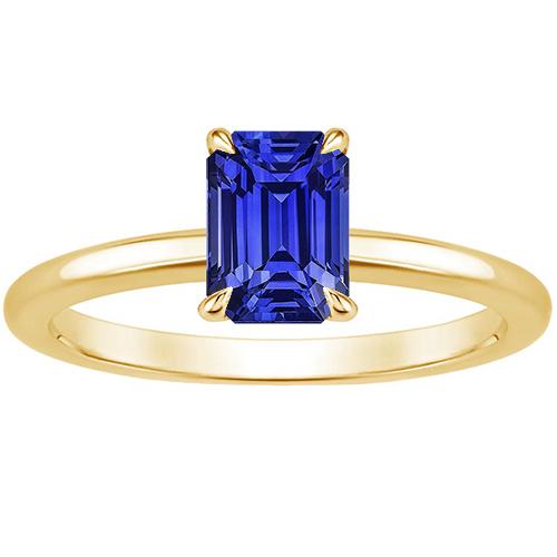 Solitärring Gelbgold Smaragd Sri Lanka Saphir 3 Karat - harrychadent.ch