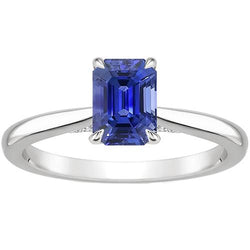 Solitärring Krappenfassung Smaragd Ceylon Saphir 3 Karat