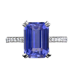 Solitärring mit Akzenten Ceylon Saphir & Diamanten 3 Karat