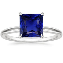Solitärring Princess Cut Sri Lanka Saphir Split Shank 5 Karat