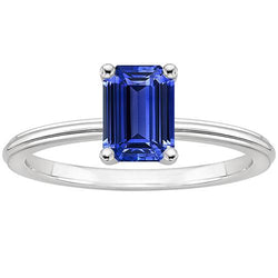 Solitärring Smaragd Ceylon Saphir Edelstein Krappenfassung 3 Karat