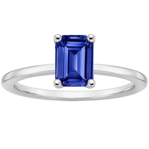 Solitärring Smaragdblauer Saphir 3 Karat Krappenfassung - harrychadent.ch