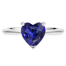 Solitärring Weißgold Ceylon Saphir Herzform 2,50 Karat