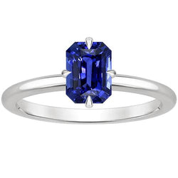 Solitärring Weißgold Strahlender Ceylon Saphir 3 Karat