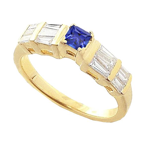 Sri Lanka Blauer Saphir 2,51 Karat Ring Gelbgold 14K - harrychadent.ch
