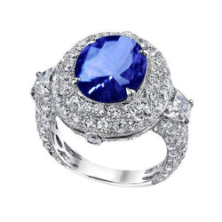 Sri Lanka Saphir Diamanten 6 Karat Hochzeitstag Ring
