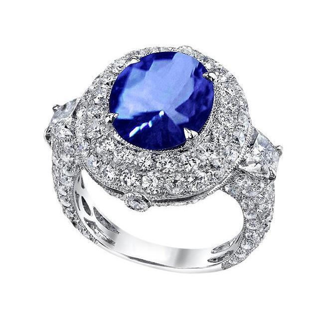 Sri Lanka Saphir Diamanten 6 Karat Hochzeitstag Ring - harrychadent.ch