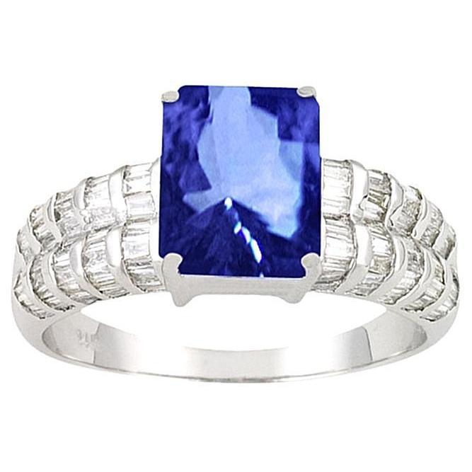 Sri Lanka Saphir Smaragd Baguette Diamanten Weißgold Ring 7,51 Ct - harrychadent.ch