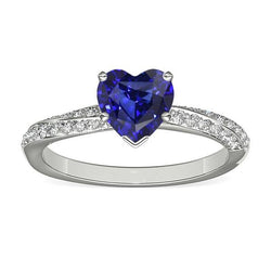 Srilanka Saphir Edelstein Ring Herzschliff 2,50 Karat Diamantschmuck
