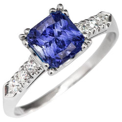 Strahlender Edelstein Blauer Saphir Diamant Ring Dreier Krappen Set 3 Karat