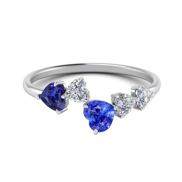 Toi et Moi Herz Diamant & Saphir Ring 3.50 Karat Damen Schmuck - harrychadent.ch