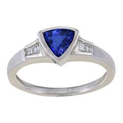 Trillion Ceylon Blue Sapphire Diamants Verlobungsring 1.26 Ct Neu