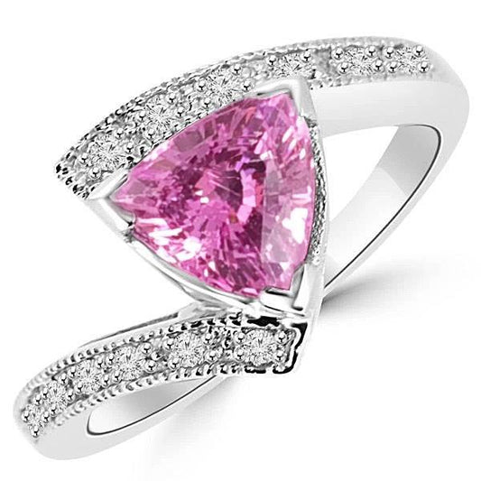 Trillion Cut Pink Saphir Diamant Ring Weißgold Schmuck 1,25 Ct - harrychadent.ch