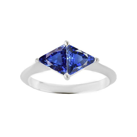 Trillion Cut Saphir Edelstein Ring 2 Karat Damen Schmuck Gold - harrychadent.ch