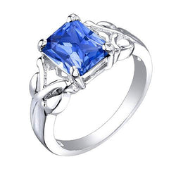 Trillion Diamant Damen Ring Vintage-Stil Saphir 3 Steine 2.50 Karat