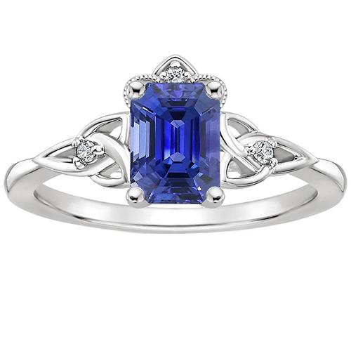 Verlobungsring 4 Steine Smaragdblauer Saphir & Diamant 3,25 Karat - harrychadent.ch