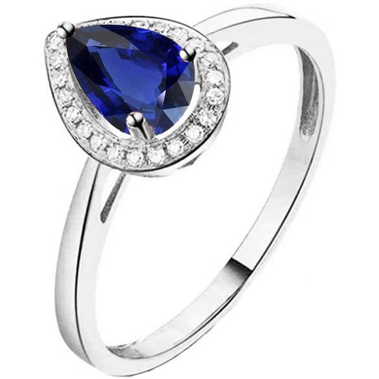 Verlobungsring Halo Srilanka Saphir & Diamanten 3,50 Karat - harrychadent.ch