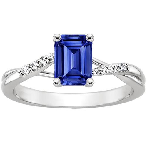 Verlobungsring mit Seitensteinen Blauer Saphir & Diamant 3,25 Karat - harrychadent.ch