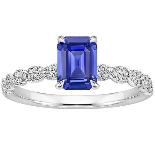 Verlobungsring Twist Style Blauer Saphir & Diamant 4,50 Karat - harrychadent.ch