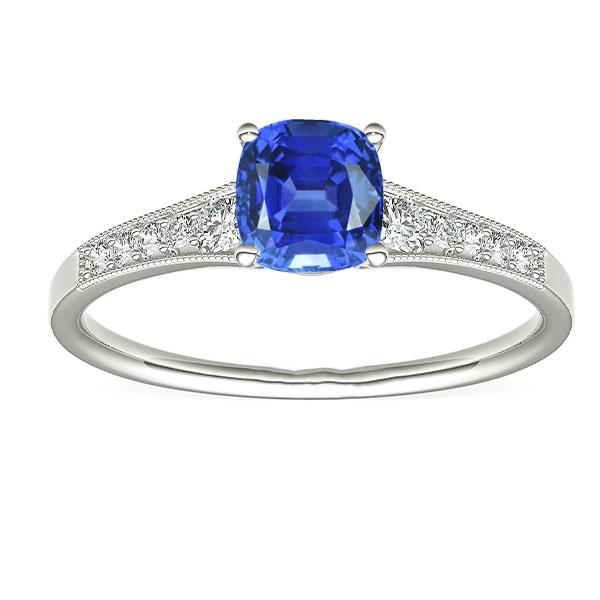 Vintage-Stil Diamant Ringkissen Ceylon Saphir Schmuck 2,50 Karat - harrychadent.ch