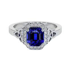 Vintage-Stil Diamant & Smaragd Sri Lanka Saphir Ring 6 Karat Neu