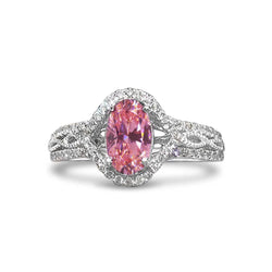 Weißgold 14K 3,50 ct Saphir und Diamanten Jubiläumsring