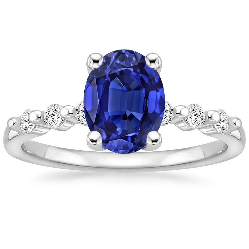 Weißgold Diamant-Verlobungsring Oval Blauer Saphir 4,50 Karat - harrychadent.ch