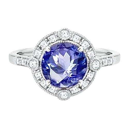 Wunderschöner 5.60 Karat Sri Lanka Saphir runder und Diamant Goldring