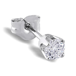 0,75 Karat Runder Brillanter Einzeldiamant-Herrenohrring