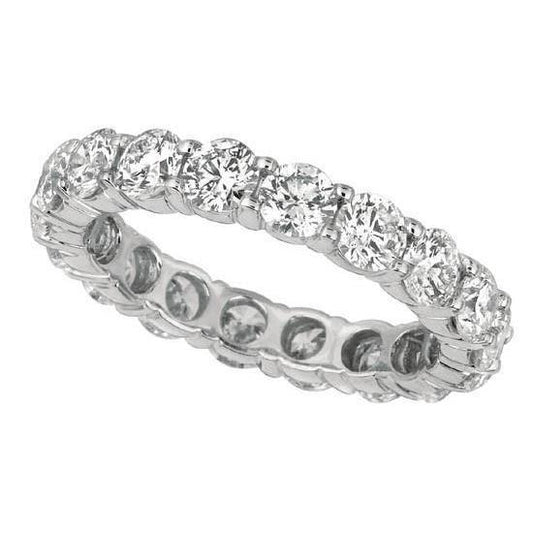 Runder Diamant Eternity Ring Band 3,40 Karat Weißgold 18K