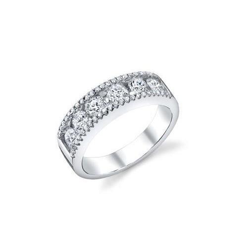 3,30 ct funkelnder runder Diamant Damen Ehering Weißgold - harrychadent.ch