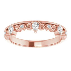 Antik-Stil Halbe Ewigkeit Band Birne Altschliff Diamant 2,75 Karat