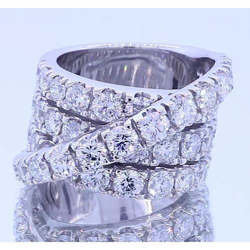 Ausgefallener Ring mit runden Diamanten 5,10 Karat Vierstift Weißgold 14K - harrychadent.ch