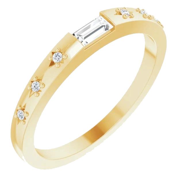Diamant Ehering 0,70 Karat 14K Gelbgold